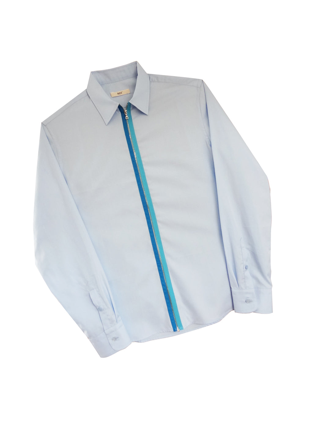 Burberry Stretch Cotton Poplin Shirt Sky Blue